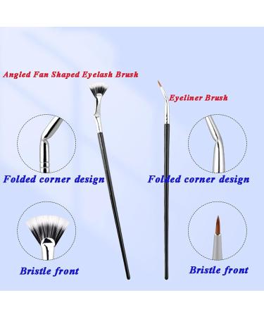 Folding Angle Scalloped Lash Brush 2024 New Mascara Fan Brush Eyelash Eyebrow Brush Angled Fan Shaped Eyelash Brush Lash Wand Brush Makeup Tool for Upper Lower Eye Lash (ONE SIZE B) ONE SIZE B - Buy Online on GoSupps.com
