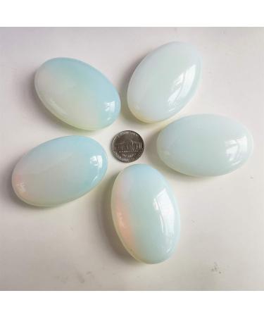 Manekieko Natural Yellow Jade Worry Stones | Oval Palm Healing Crystals & Opalite Energy Stones for Spa Massage - Buy Online on GoSupps.com