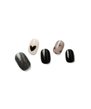 NAILOG Semi Cured Nail Strips for Halloween (20 Extra Long Gel Nail Strips)  Buy 3 Get 1 UV Lamp Glossy & Long Lasting Nail Polish Stickers with Soft Gel Finishing Black Little Heart - Buy Online on GoSupps.com