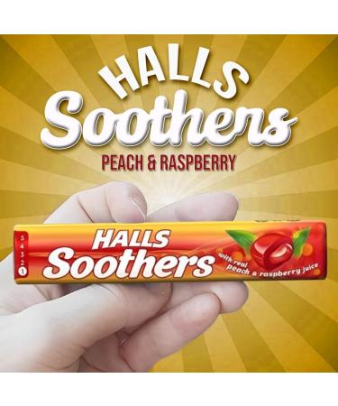 Halls Soothers 4 Peach & Raspberry Flavour 45g with Real Fruit Juice & Liquid Centre - VR Angel - Buy Online on GoSupps.com