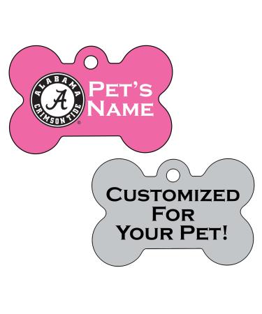 Alabama Crimson Tide 2-Sided Pink Pet Id Dog Tag | Officially Licensed | Personalized for Your Pet