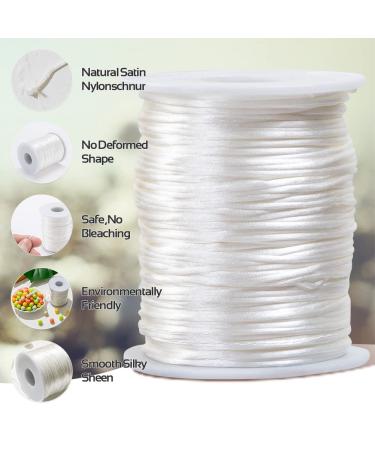 Promise Babe 75M Thin White Craft Cord for Bracelets & Jewelry Making - 1mm Beading Thread for DIY Necklaces Pacifier Chains & Teething Rings - Buy Online on GoSupps.com