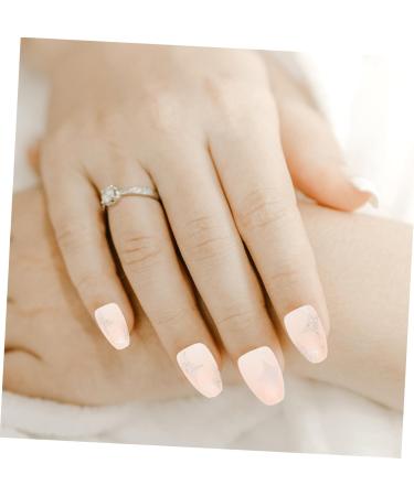 Mikinona 1 Set Nail Patch Manicure Supply French Decor Nail Embellishments Fake Nail Tips Nails Decoration Salon Diy Nail Decor Nail Salon Supplies Plastic X4 Nail Piece Pink Full Coverage - Buy Online on GoSupps.com