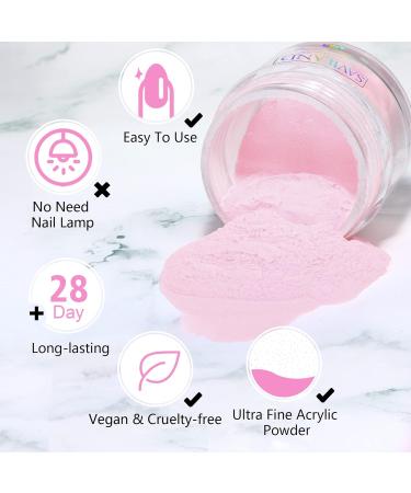 Saviland Light Pink Acrylic Powder 30g - French Manicure Nail Art Polymer for Extension & Carving - No Lamp Needed - Buy Online on GoSupps.com