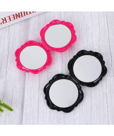 Lurrose Round Mirror 6pcs Mini Folding Compact Makeup Mirrors - Double Sided Rose Shape for Women Travel, Pocket Magnifier Included - Buy Online on GoSupps.com