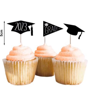 GYORI Graduation Hat Cupcake Toppers - Set of 10 Decorative Cake Toppers with Toothpicks for Birthday and Graduation Parties 10 Pcs - Buy Online on GoSupps.com