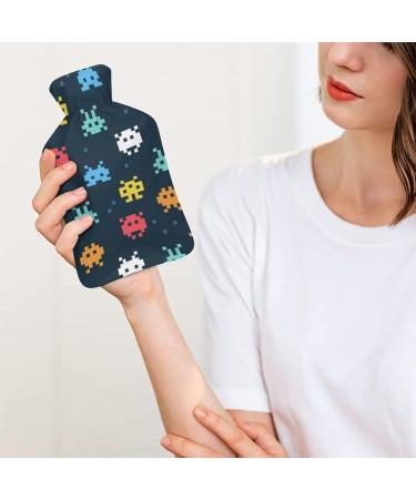 Colorful Pattern Hot Water Bottle with Lid | Rubber Pain Relief & Foot Warmer | Ideal for Hot & Cold Therapy - Buy Online on GoSupps.com