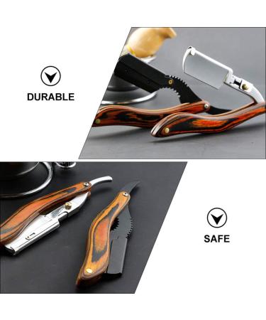 FRCOLOR Straight Edge Razor - Men's Manual Safety Folding Shaver in Black | Premium Grooming Tool for Precision Shaving - Buy Online on GoSupps.com