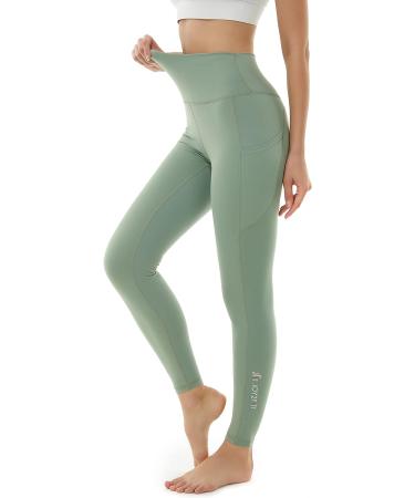 Joy2fitt High Waist Tummy Control Yoga Pants | Non-See Through Compression Leggings - Light Green, XL - Buy Online on GoSupps.com