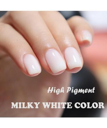 FZANEST Rubber Base Gel Polish 15ml Milky White 6 in 1 Builder Gel For Nails In A Bottle(BIAB) Nail Strengthener Gel Nude Base Color Quick Extension Gel Soak Off UV Gel Nail Polish - Buy Online on GoSupps.com