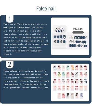 dijiusidy False Nail Perfect Matching Simple to Wear Fingernail Full Coverage Press Type Strong Viscosity Adjustable Paster Type 1 F741 Type 1 F741 - Buy Online on GoSupps.com