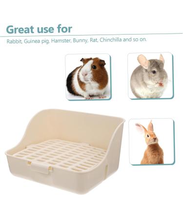 HANABASS Box Rabbit Toilet Dog Wig Bunny Toilet Bunny Potty Rat Dog Litter Pan Pet Pee Toilet White Plastic 28.5X23.5X15.5CM White - Buy Online on GoSupps.com