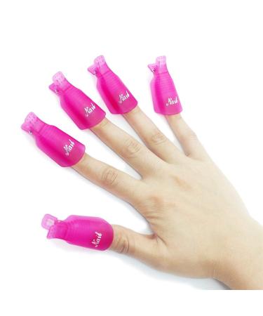 Ime Nail Polish Remover Clips Set - 10 Pcs Gel Cap Soak Clips for UV Manicure & Nail Art | Efficient Gel Polish Removal Tool - Buy Online on GoSupps.com