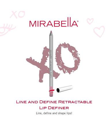 Mirabella Lip Definer Pencil Flirty - Retractable Lip Liner with Sharpener | Long-Lasting & Creamy Formula with Vitamin C & E | Gluten & Cruelty-Free - Buy Online on GoSupps.com