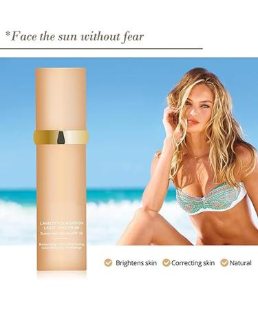 4 In 1 Foundation Liquid- Hydrating Medium Full Coverage Concealer with SPF 50+ Forever Bloom Biomimic Foundation 4 In 1 - Light Spectrum SPF 50 Inspired Longwearing & Waterproof-korean Makeup 2pc - Buy Online on GoSupps.com