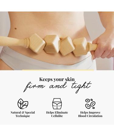 Tuuli Anti Cellulite Massage Set - 2x Wooden Massage Rollers with Handle for Maderotherapy | International Shipping Available - Buy Online on GoSupps.com