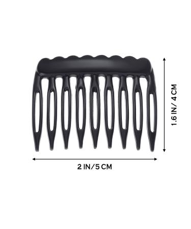 24-Piece Small Plastic French Hair Side Combs for Bridal Wedding Veil - Black/Clear - Buy Online on GoSupps.com