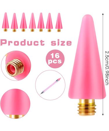 Lusofie 16Pcs Wax Replacement Head Tips for Nail Rhinestones Picker Tool - Pink - Buy Online on GoSupps.com