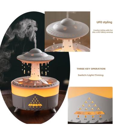 Rain Cloud Humidifier Water Drip Remote Control Timing 350ML Mushroom Aromatherapy Essential Oils Diffuser with Adjustable 7 LED Night Light for Sleeping and Relaxing White - Buy Online on GoSupps.com