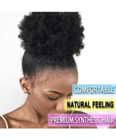 Premium Synthetic Afro Puff Drawstring Ponytail for Black Women - Natural Black Curls - Buy Online on GoSupps.com