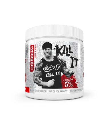 Rich Piana 5% Nutrition KILL IT Pre Workout Powder w/ Creatine, Jitter-Free Caffeine, NO-Booster, Beta Alanine, L-Citrulline for Focus, Pump, Endurance, Recovery 13.23 oz, 30 Srvgs (6 Flavors) (Fruit Punch)