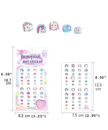 Fanoshon Unicorn 3D Nail Art Stickers - Self-Adhesive Decals for Kids - 270+ Cute Designs for Princess Manicure - Birthday Party Supplies - Buy Online on GoSupps.com