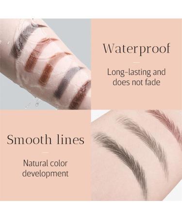 Magic Eyebrow Pencil 4-Tipped Precise Brow Pen 3D Waterproof Microblading Eyebrow Pencil Contouring Pen Waterproof Natural Fine Stroke Magic Eyebrow Pencil for Women and Gril (Dark Brown+ Light Brown) - Buy Online on GoSupps.com