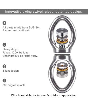 Dolibest Swing Swivel - 2 Bearing Rotational Device for Aerial Silks, Yoga Swing Sets, Hammocks - 800LB Capacity - Buy Online on GoSupps.com