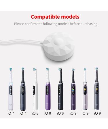 MEROM Electric Toothbrush Replacement Model 3768 Charger for Braun Oral B iO Series 7 Series 8 Series 9 Electric Toothbrush Magnetic Charging Base Power Adapter Cord (White) - Buy Online on GoSupps.com