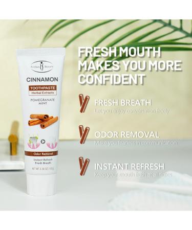 Cinnamon Toothpaste Fresh Breath Odor Removal Herbal Extracts Pomegranate Mint 100g / 3.38 oz - Buy Online on GoSupps.com