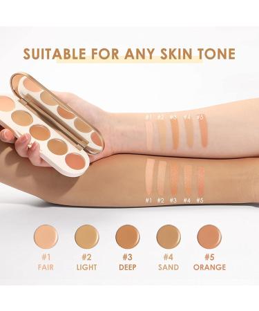 Makeup Concealer Palette Contouring Cream Palette with 5 Colors Professional Concealer Kit for Spots Pimples Dark Circles Littryee - Buy Online on GoSupps.com