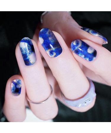 NAILDOKI Nail Stickers 16 Sheets x 12 Pieces Full Wraps Nail Polish Strips Self-Adhesive Gel Nail Art Decals for Women Girls A3-01 - Buy Online on GoSupps.com