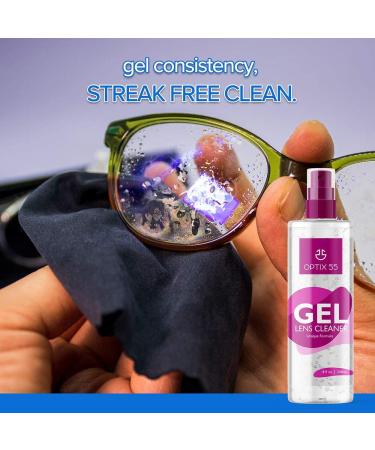 Gel Lens Cleaner Kit - Alcohol & Ammonia Free |16 ounces (8oz x 2) Eye Glasses Cleaner Gel Spray + 2 Microfiber Cleaning Cloths | Safe for AR Coated & All Lenses  Screens  Electronics (Blue) - Buy Online on GoSupps.com