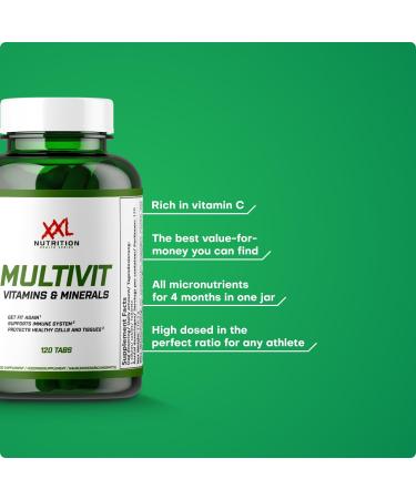  XXL Nutrition XXL Nutrition Multivit - Multivitamin tablets vitamin supplements - 120 capsules - Buy Online on GoSupps.com