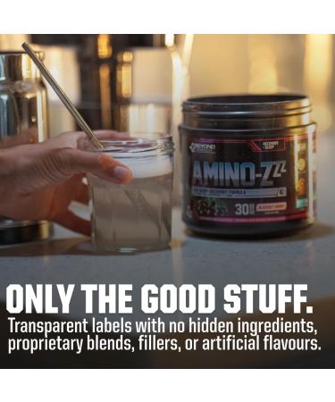 Beyond Yourself - Amino Zzz | The Ultimate Sleep & Recovery Elixir| Sleep Aid Complex with GABA L-Theanine Magnesium Zinc and Melatonin | 7.2g Vegan-Sourced EAAs for Muscle Repair| Blackout Cherry - Buy Online on GoSupps.com