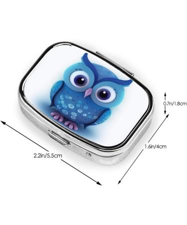 Blue Owl Printing 2 Compartment Small Pill Case - Cute Travel Pill Organizer & Pocket Purse Gift - Buy Online on GoSupps.com