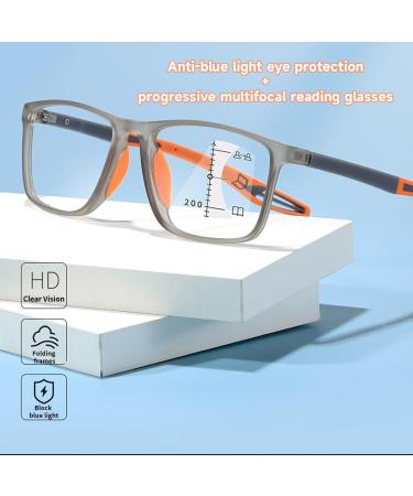 VAKUUM Progressive Multifocus Reading Glasses - Blue Light Blocking Trifocal Readers for Sports & Reading (Navy Blue Size 3.5x) - Shop Internationally - Buy Online on GoSupps.com