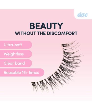 Aura Vegan False Lashes - Reusable 15 Wears Lightweight Korean Silk Natural Look Cruelty-Free Handmade Eyelash for Everyday Use - 1 Pair - Buy Online on GoSupps.com