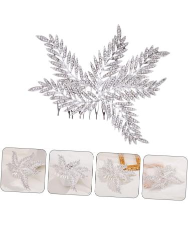 MAGICLULU Bridal Comb Girl Accessories Rhinestone Barrettes Hair Decor Bride Hair Accessory Floral Hair Accessories Bride Insert Comb Combs Hair Comb for Women Leaf Miss Wig Alloy - Buy Online on GoSupps.com