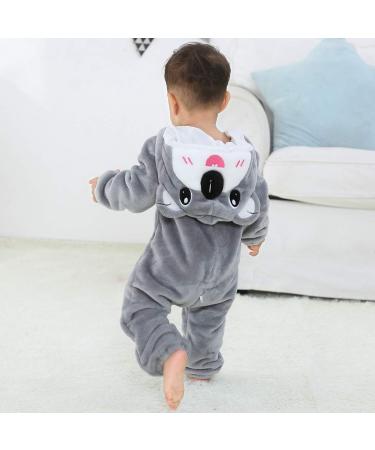COOKY.D Baby Hooded Rompers | Winter Flannel Jumpsuit Pajamas 18-24 Months Koala | 2-36 Months - Buy Online on GoSupps.com