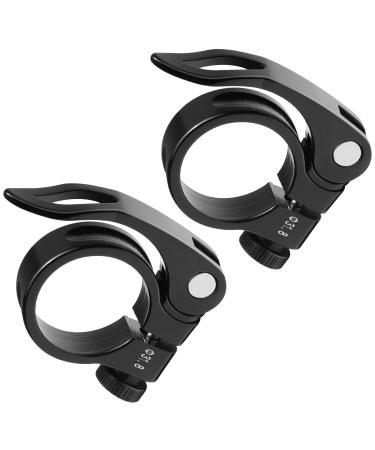 CUNCUI 2pcs Bike Seat Clamps 31.8mm, Seatpost Clamp, Premium Bike Seat Clamp, Inside Diameter of Seat Tube Clamp 31.8mm (Black)
