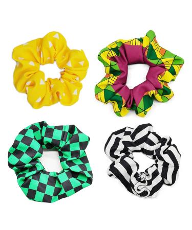 Colorful Hair Scrunchies Set - 9 Pcs Anime Hair Bow Ponytail Holders for Women and Girls - Buy Online on GoSupps.com