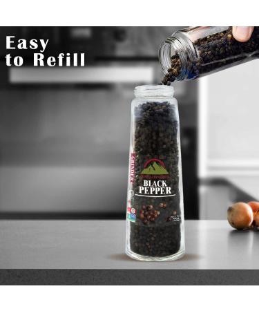Himalayan Chef Black Peppercorns Glass Grinder 6.4 oz - Premium Quality Peppercorns for Gourmet Cooking - Single Pack - Buy Online on GoSupps.com