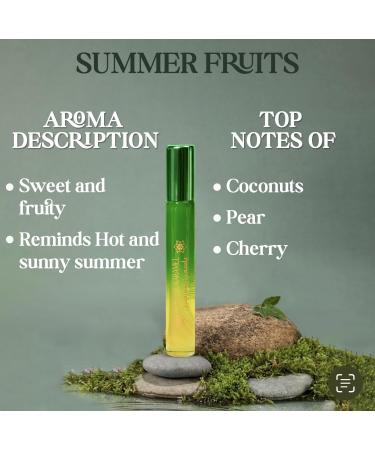 Natural Organic Perfume Oil 'Summer Fruits' - Vegan Long Lasting & Chemical Free - Coconut Pear Cherry Scent (10ml - Buy Online on GoSupps.com