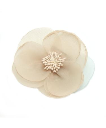Meilliwish New Style Elegant Silk Fabric Beautiful Flower Hair Claw Clip Hairpin for Women Girls 1 Piece(A93)(Khaki) - Buy Online on GoSupps.com