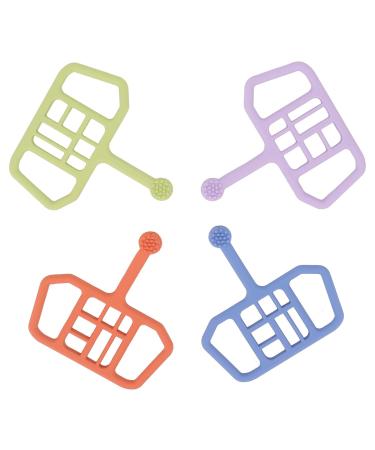 4pcs Silicone Baby Teether Toy - Football Grid Pattern Chew Tool for Infants & Kids - Safe Dental Relief - Buy Online on GoSupps.com