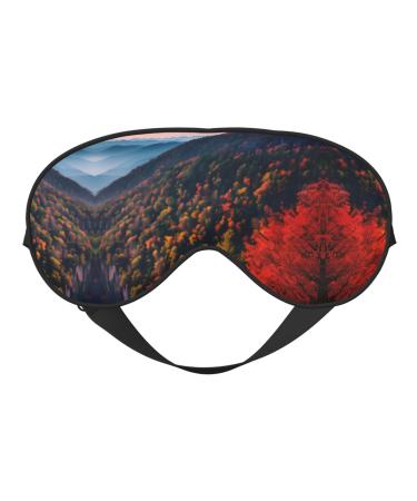 Smokey Mountain Cliff Print Unisex Sleeping Eye Mask Soft Comfortable Light-Blocking Eye Mask