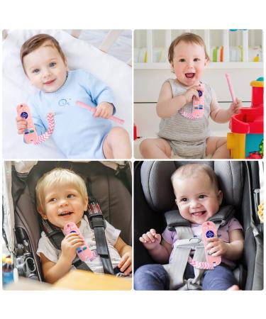 Silicone Remote Control Shape Baby Teether Toy with Pacifier Clip - BPA Free Teething Toy for Over 3 Months (Pink) - Buy Online on GoSupps.com
