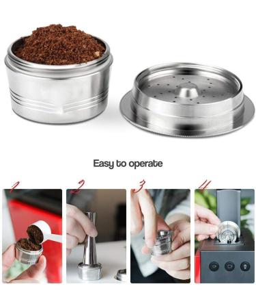 Capsules de caf rechargeables en acier inoxydable dosettes r utilisables avec cuill re et brosse pour machines espresso K-fee - Buy Online on GoSupps.com