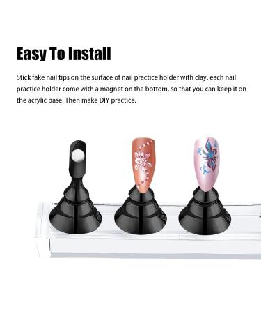 Justotry 2 Set Black Nagel Stand - Perfect Display for Press on Nails & Acrylic Nail Art | DIY Fake Nails Holder & Accessories - Buy Online on GoSupps.com